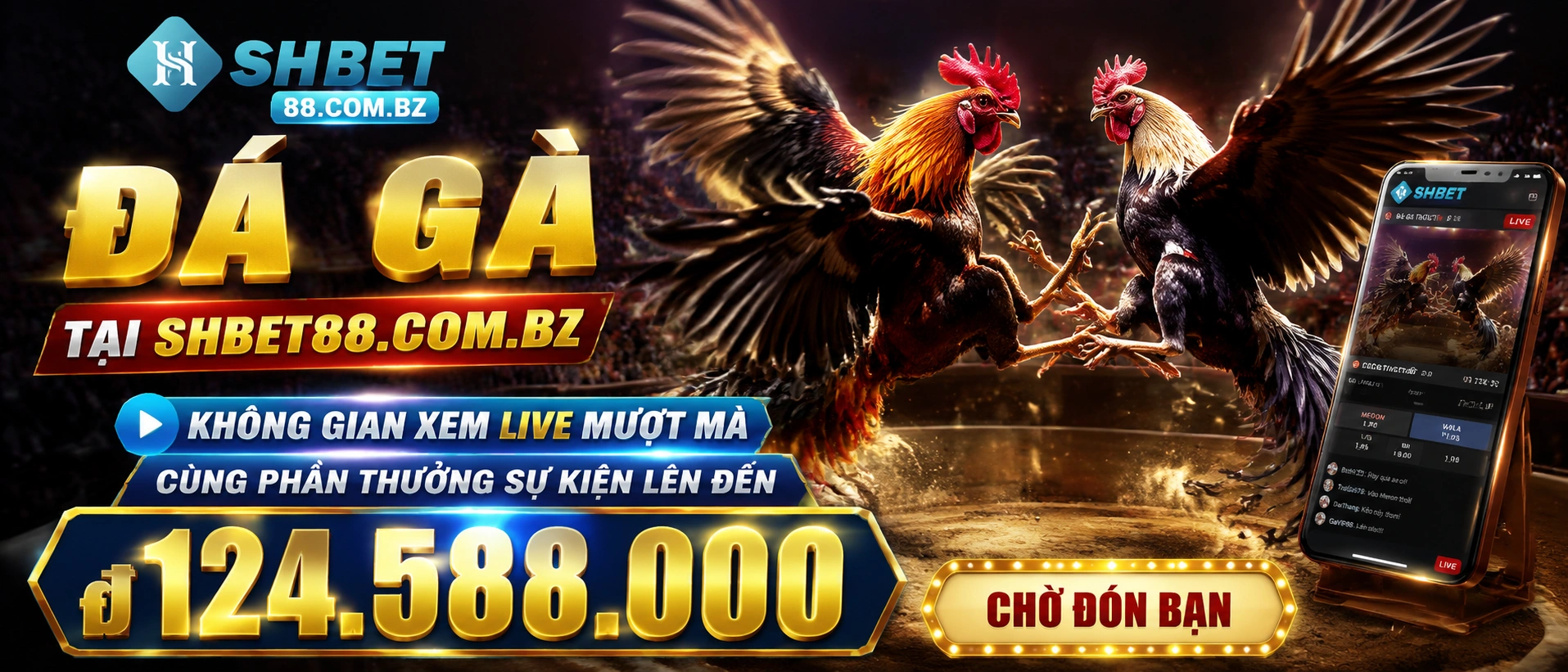 Đá Gà SHBET88 giao diện xem nhanh trên mobile